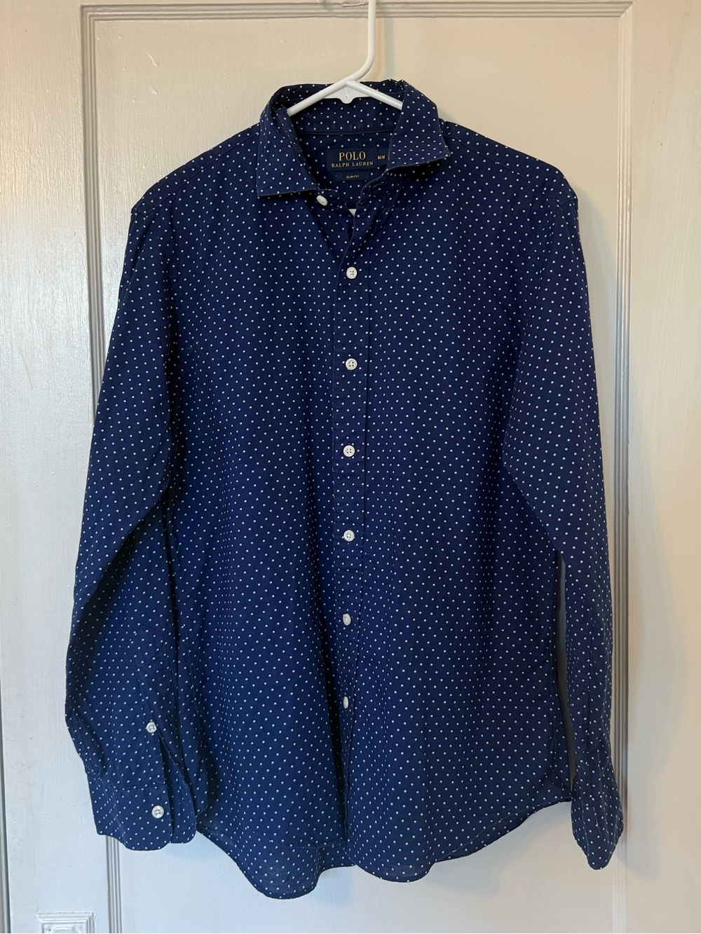 Men’s Polo Ralph Lauren Navy/White Button Down - Medium